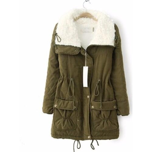 Hot 2021 winter cotton coat women slim plus size outwear medium-long wadded jacket thick hooded cotton wadded warm cotton parka