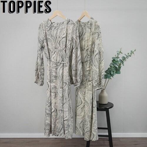 Fashion Paisley Printing Midi Dress 2021 Spring Long Sleeve Dresses for Women Korean Clothes