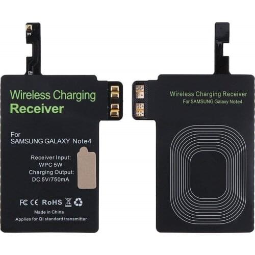 Qi Wireless Charger Receiver Module for Samsung Galaxy Note 4 Note4 Apply for Qi Wireless Charging Pad 5V 750mA Black