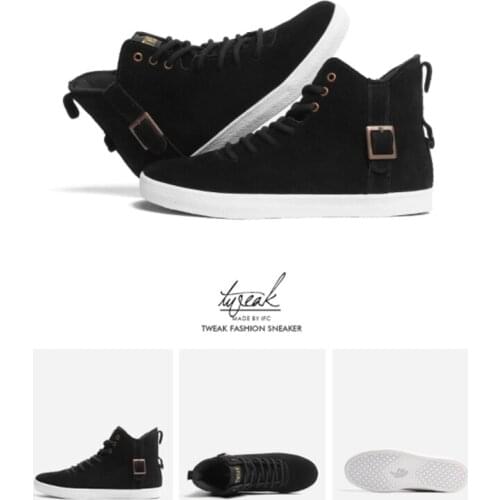 Couple Shoes Spring and Autumn High-top Leather Couple Shoes Cow Suede Leather Sports Casual Shoes