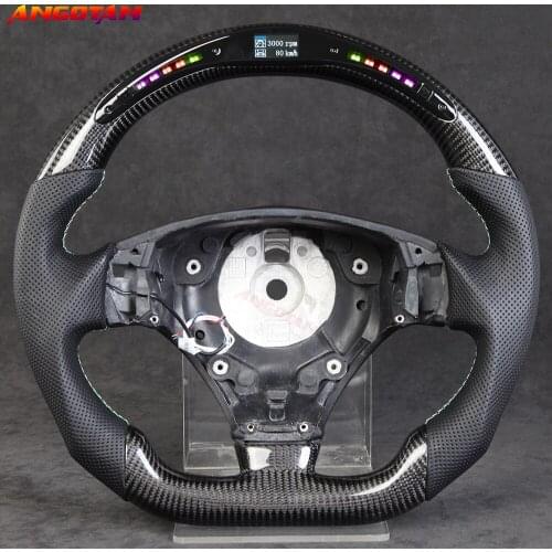 Carbon Fiber Perforated Leather Steering Wheel Fit For Maserati With LED