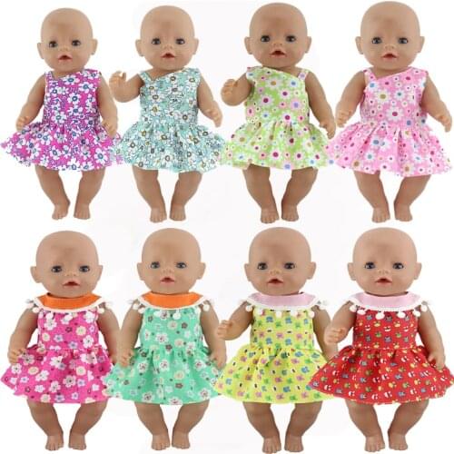 Candy Color Dress Fit For born baby 43cm Doll Clothes Doll Accessories For 17inch Baby Doll