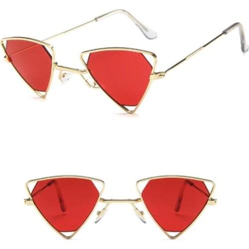 HOT Stylish metal triangle sunglasses punk style retro sun glasses personality metal triangle hollow men women triangle sunglasses