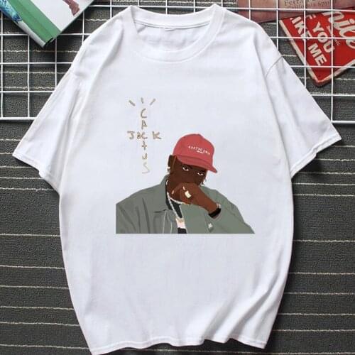 Travis Scott Graphic T Shirts Fashion Women Harajuku Tops Summer Plus Size Cotton Streetwear Jack Letters Hip-hop Hipster Tee