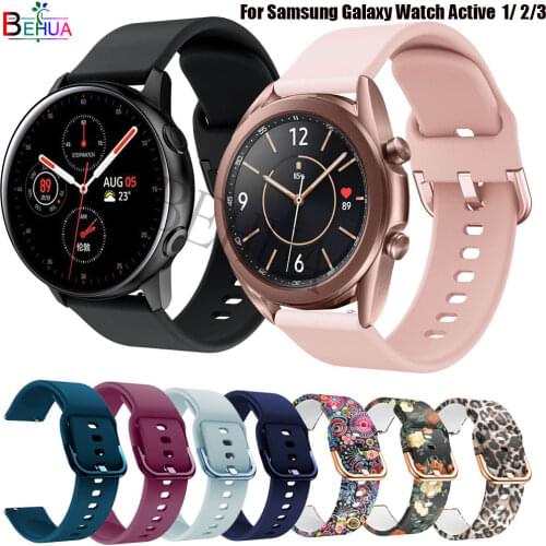 20mm 22mm Silicone Strap For Samsung Galaxy Watch Active 2 40mm 44mm / 3 41mm 45mm / For Huawei GT 2 46 42mm Band Bracelet Belt