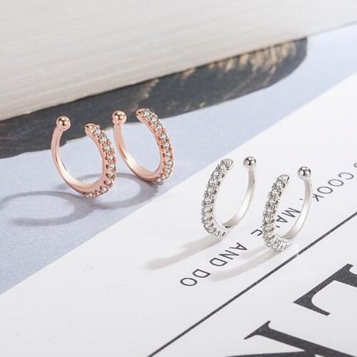 Luxury Gold Crystal Clip On Earring For Women Girls Wedding Engagement 2020 Trend 925 Sterling Silver Fashion Jewelry Wholesale