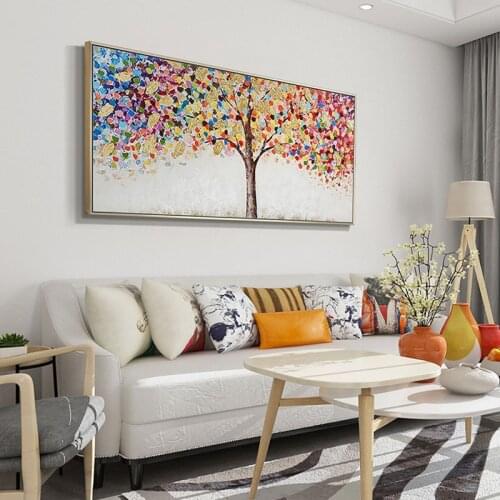 Hand painting modern minimalist living room sofa backdrop painting decorative painting hand-painted color paintings