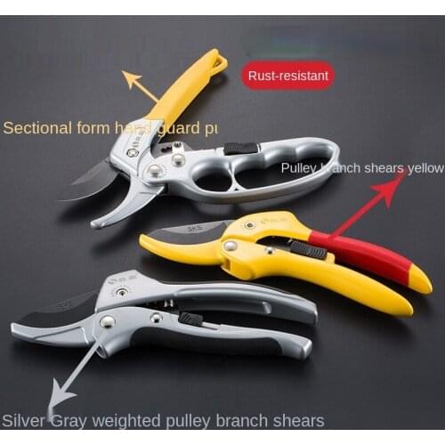 Segmented pulley scissor labor saving hand guard garden scissor bonsai tool beak manual fruit tree branch pruning scissors