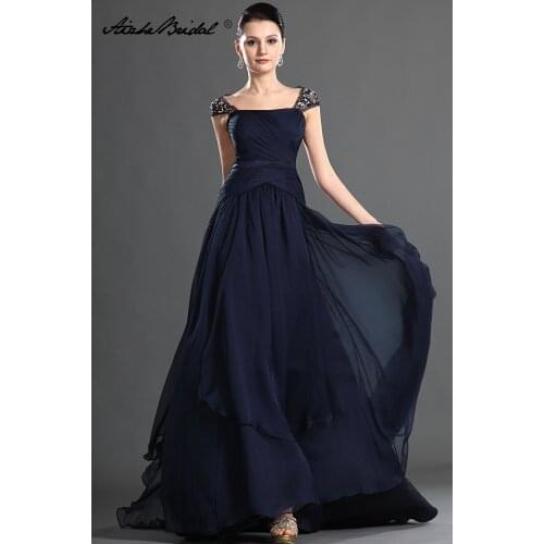 Gorgeous A Line Cap Sleeve Backless Chiffon Mother of the Bride Dress Long Formal Womens Dress