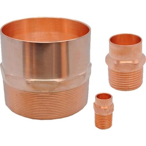 1/4" 3/8" 1/2" 3/4" 1" -4" BSP Male To Solder Cup Connector Copper End Feed Coupling Plumbing Fitting Coupler For Air Condition