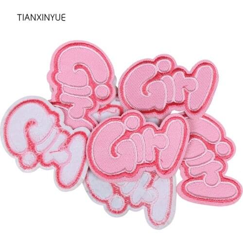 TIANXINYUE 20pcs/lot Girl Patch Embroidered Iron On Patches For Clothing Bag Badge Appliques DIY fabric Accessory
