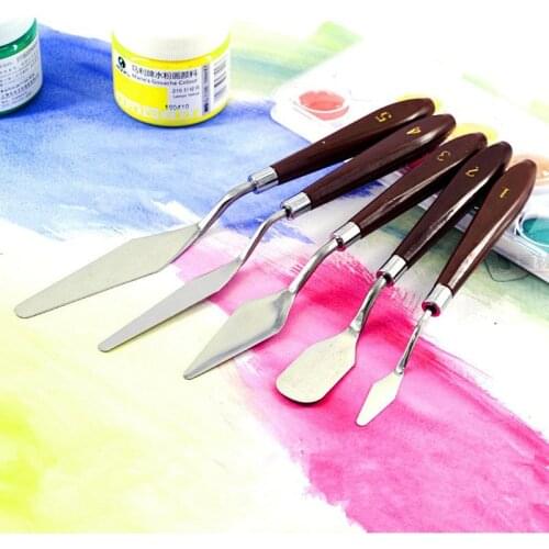 High Quality Artist Oil Painting knife Palette Utility Knife Set Mixed Stainless Steel Scraper Spatula Knives Drawing Tools Set