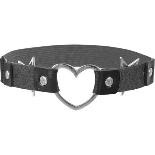 Heart Leather Leg Ring Women Fashion Punk Style PU Leather Adjustable Lace Elastic Band Leg Garters Ring Tight Suspender Strap