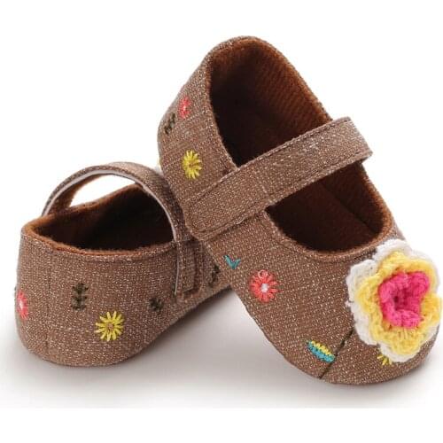 0-18M Floral Baby First Walker Infant Girls Crib Shoes Toddler Girls Soft Prewalker Baby Princess Shoes