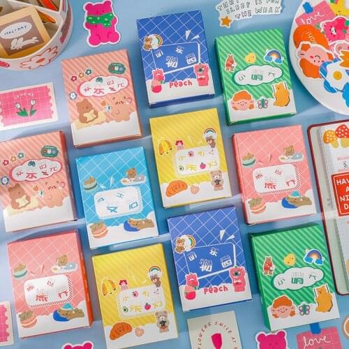 100 Pcs Boxed Diy Decoration Cute Bears Washi Stickers For Laptop Planners Scrapbook Suitcase Notebooks Diary