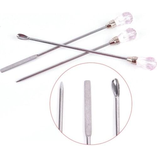 3pcs/Set Nail Art Stirring Rod Tool for Mixing Nail Polish UV Gel Nail Dotting Tools Rhinestone Picker Needle Nail Art Tools