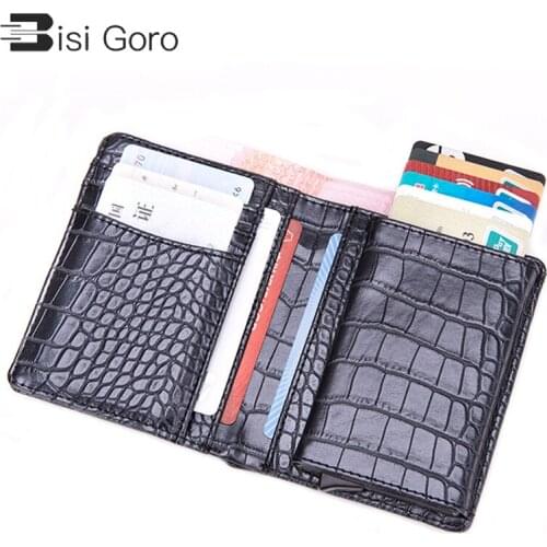 BISI GORO 2020 New Wallet for Travel Multifunction Credit Card Holder Single Box Luxury Business Card Wallet for Men and Women