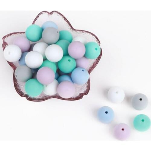 TYRY.HU 50Pcs Natural Silicone Beads BPA Free 9mm Round Beads For Charms Necklace Making Baby Teething Toys Chewed Baby Teethers