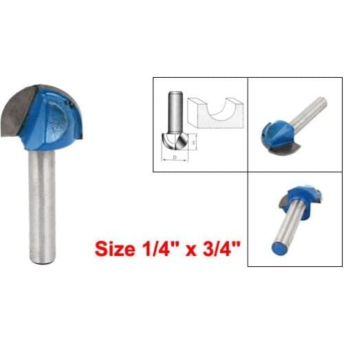 Carpenter Woodworker 1/4" x 3/4" Dual Flutes Round Shank Cove Box Router Bit