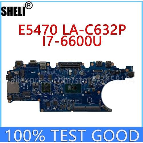 For Dell Latitude E5470 Laptop Motherboard ADM70 LA-C632P CN-0NR58R 0NR58R With I7-6600U CPU