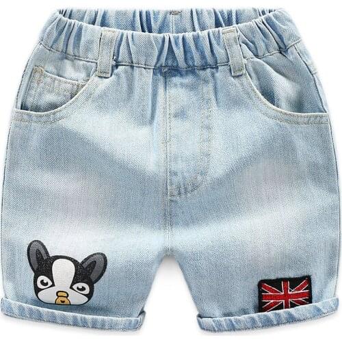 Casual Kids Knee Length Denim Shorts Fashion Cotton Elastic Waist Boys Girls Jean Pants Summer Childrens Clothes