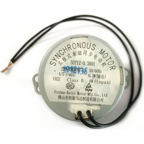 1PCS TYJ50-8 49TYJ 220V-240V 50-60HZ 0.3W 3/3.6rpm CW/CCW Electric fan Square desk fan Turning Rotary draft synchronous motor