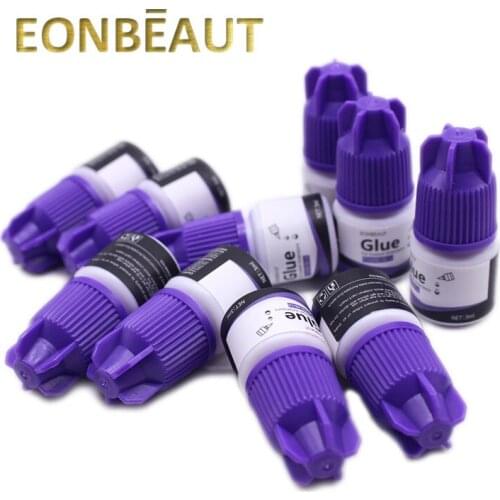 EONBEAUT New Label Strong False Eyelash Extension Glue Fast Drying 3ml Purple Cap Black Adhesive Retention Glue Make Up Tool