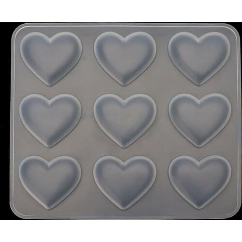 9 Cup Heart Chocolate Silicone Dessert Mould Baking Cupcake Resin Jewelry Mold
