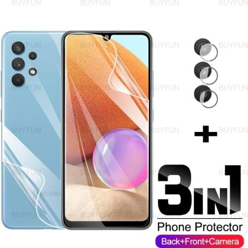 Hydrogel Film For Samsung Galaxy A32 3in1 HD Front+Back Screen Protector for samsung samsun a32 a 32 32a 5g camera safety glass