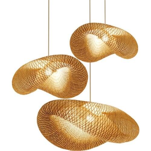 Chinese Bamboo Pendant Lights Living Room Hotel Lobby Restaurant Pendant Lamp Lighting Bedroom Rattan Decor Hanging Lamp Fixture