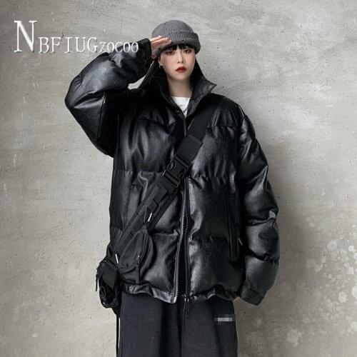 Short Style Glossy Fabric Women Parkas 2020 Winter New Korean Loose Thick Pu Leather Female Coat