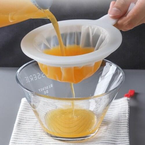 Kitchen Ultra-fine Mesh Strainer Kitchen Nylon Mesh Filter Spoon For Suitable Milk Yogurt Soy Milk Coffee Filter With Handle