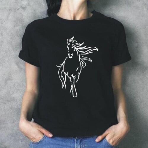 Fashion Creative Horse Print T Shirt Women Tops Short Sleeve Casual Tee Shirt Femme Summer Harajuku Shirt Camisetas De Mujer