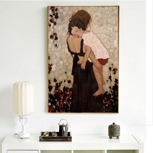MUTU Modem Home Decor Xi Pan Mother And Child Canvas Painting Figure Prints And Posters On Canvas Wall Picture For Living Room