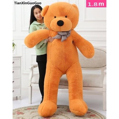 Fillings toy light brown Teddy bear plush toy stuffed bear huge 180cm soft doll hugging pillow Christmas gift b2778
