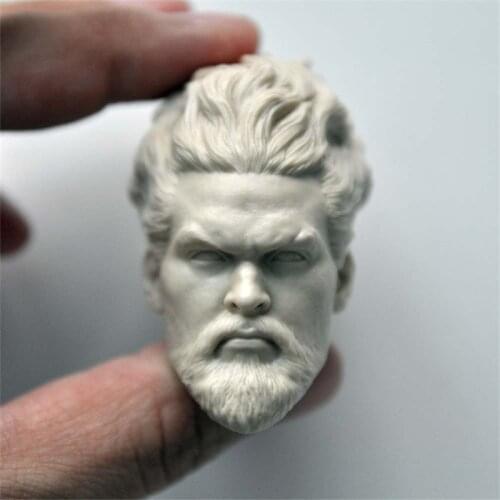 Unpainted 1/6 Scale Floating Hairstyle Aquaman Head Sculpt Model For Action Figure Doll Soldier Accessories Painting Exercise