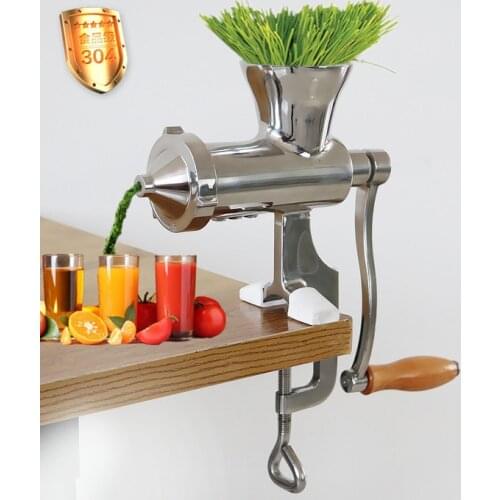 New model healthy manual stainless steel wheatgrass juicer machine,hand slow wheatgrass juicer extractor