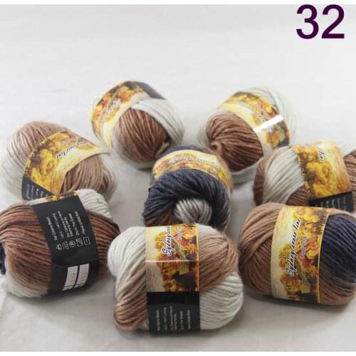 New Sale 8SkeinsX50g Womens Knit Scarves Shawls Rainbows Wool Crocheting Yarn Dark Bronze White Cool Grey 832