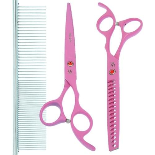 Meisha 7 inch Pet Cutting Scissors 18 Teeth 40% Cute Rate Cat Thinning Shears Japan Steel Dog Grooming Curved Clippers B0036A