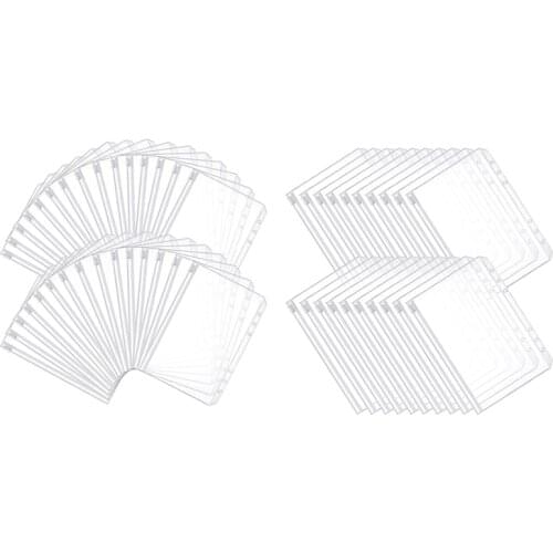 Binder Pocket 6 Holes Loose Leaf Bags A6 Binder Zipper Folders Plastic Document Bags for Office School Supplies