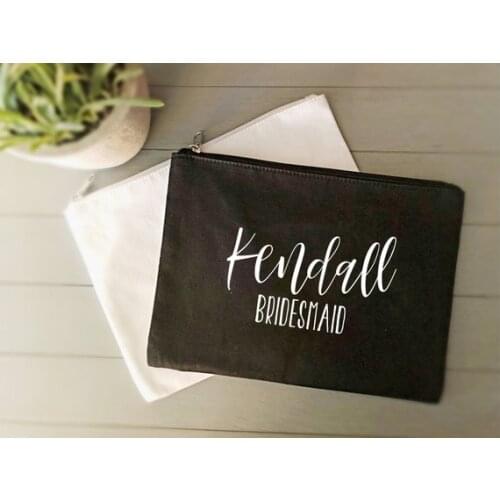 Personalized Bridesmaid proposal gifts Maid of Honor makeup Bag Bride Gift Bag Bride Makeup comestic Bags New year gifts