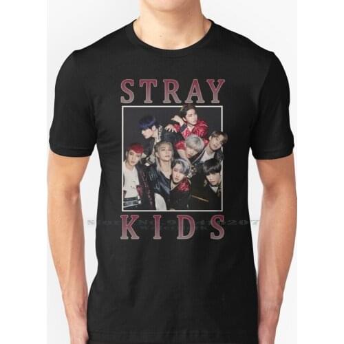 Stray Kids Vintage Retro Band Style 90s In Life T Shirt 100% Pure Cotton Stray Kids Skz Straykids Stay Fandom Kpop Felix Cute