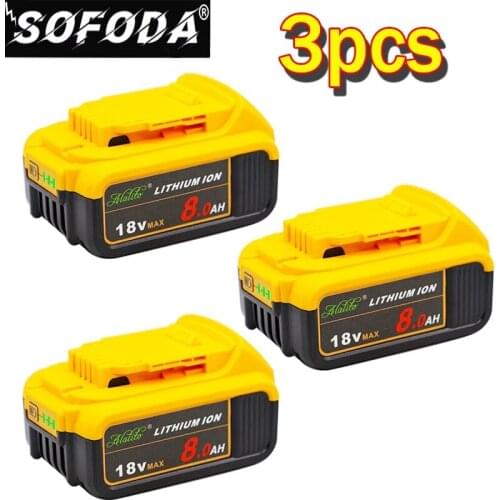 3pcsALTO 18V 8.0Ah MAX XR Battery power tool Replacement for DeWalt DCB184 DCB181 DCB182 DCB200 20V 8A 18Volt 18 v Battery