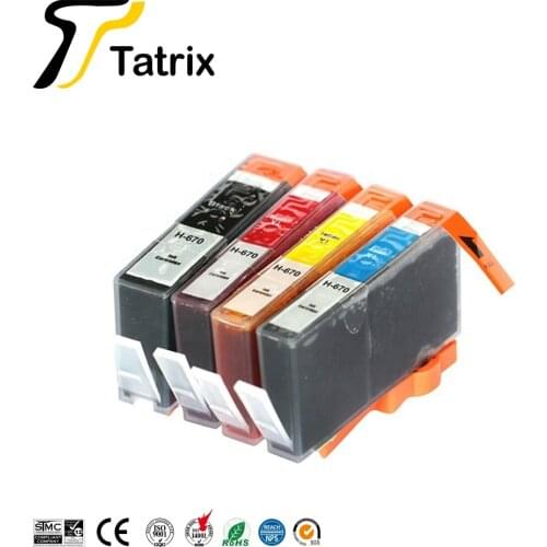 Tatrix 4PCS For HP670 HP670XL H-670 Ink Cartridge For HP Photosmart Deskjet Ink Advantage 3525/4615/4620/4625/5525/6526 Printer