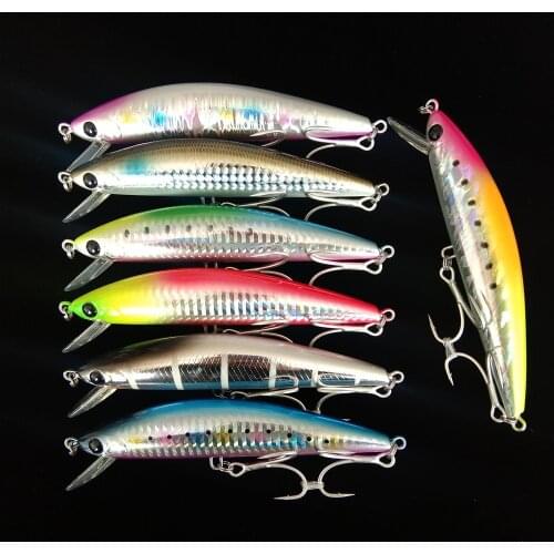 TSURINOYA 7PCS NEW DW37 Minnow Fishing Lure 12cm 40g Artificial Sinking Minnow Hard Baits Saltwater 8 Colors Swimbait Wobblers