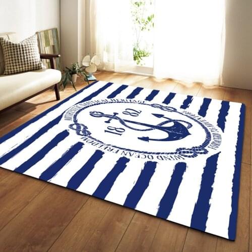 Anchor Printed Carpets for Living Room Large size Carpet Soft Flannel Parlor Area Rugs Home Decor Rug Child Room Play Game Mats