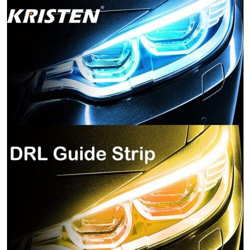 2pcs Car LED DRL Lamp Strip Car Daytime Running Light 12V Turn Signal Light Flexible Waterproof Soft Tube Guide Light Strip