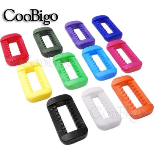 20pcs Plastic Colorful 3/4"(20mm) Looploc Rectangular Rings Slider Buckle Backpack Strap Belt Webbing Bag Parts Accessory