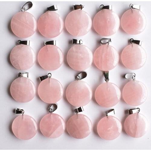 2020 Hot sell natural stone round shape charms pendants For jewelry making 50pcs/lot Wholesale free shipping