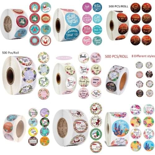 24/500pcs Thank You Stickers For Seal Labels 1 Inch Gift Packaging Stickers Birthday Party Offer Stationery Sticker
